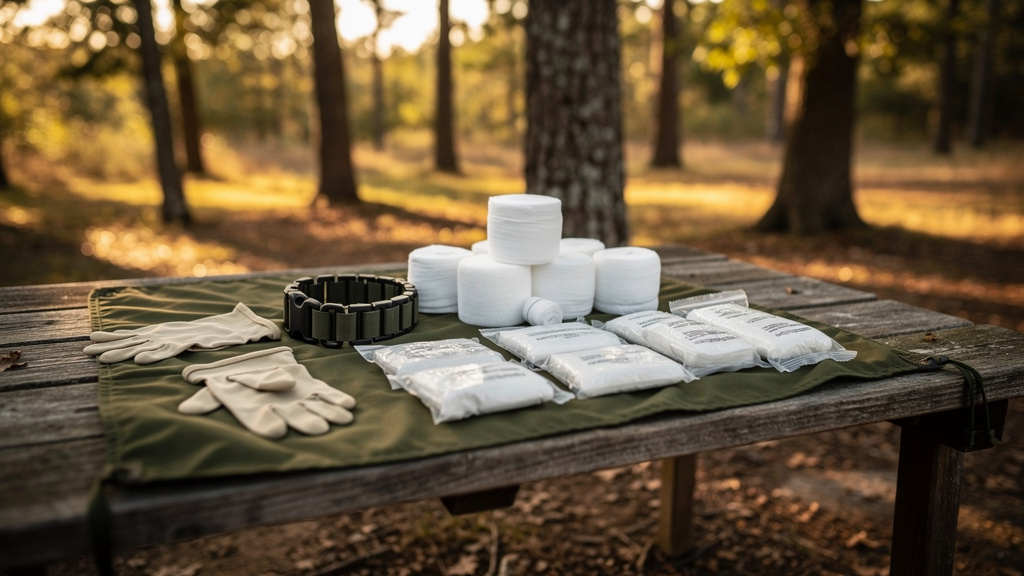 A well-organized trauma kit and medical supplies represent the gap between when injury occurs and when professional help arrives
